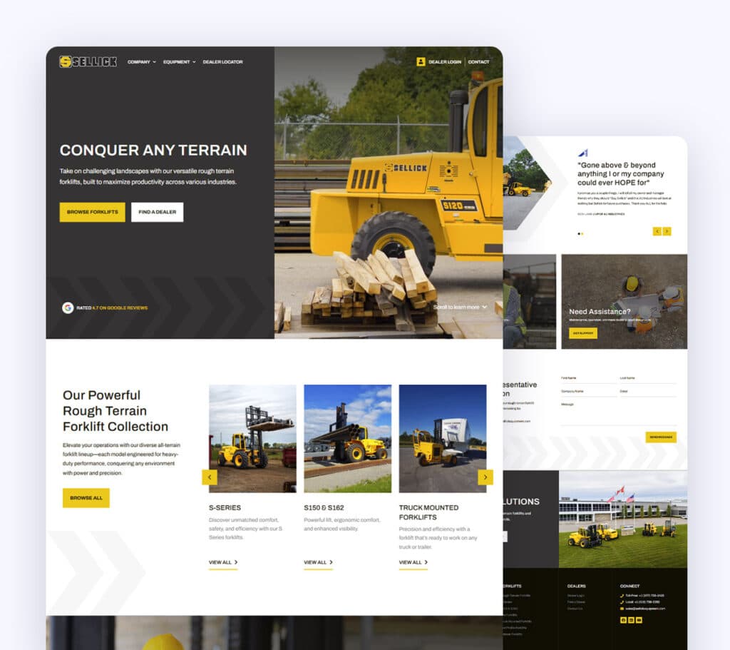 Sellick Equipment Website Screenshot