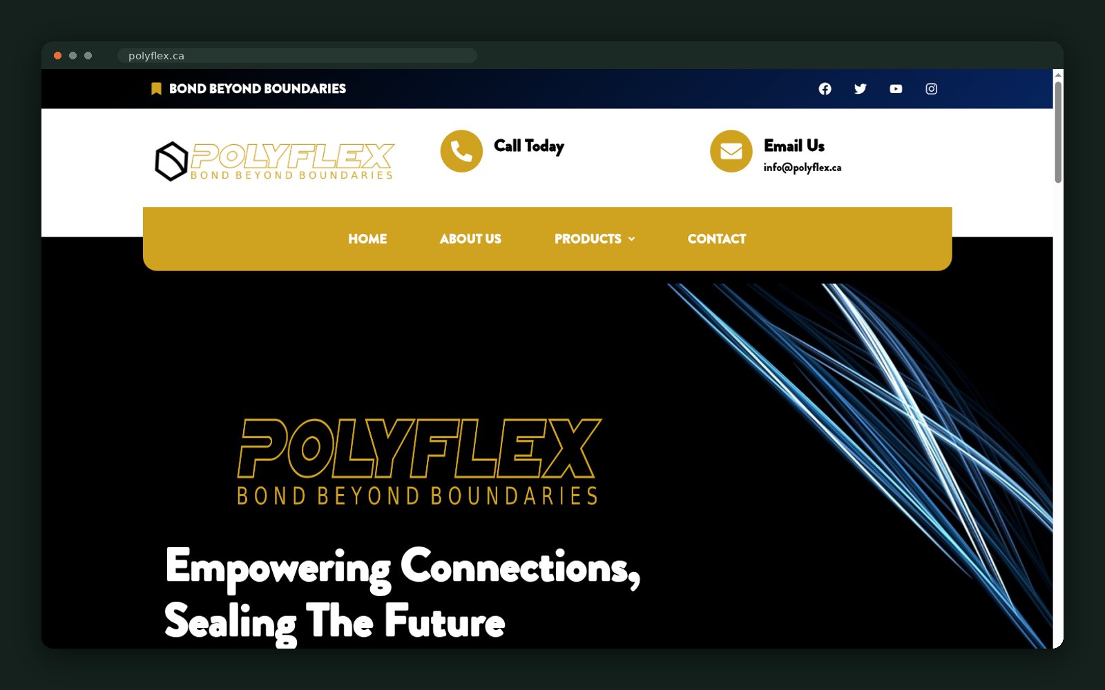Polyflex website homepage