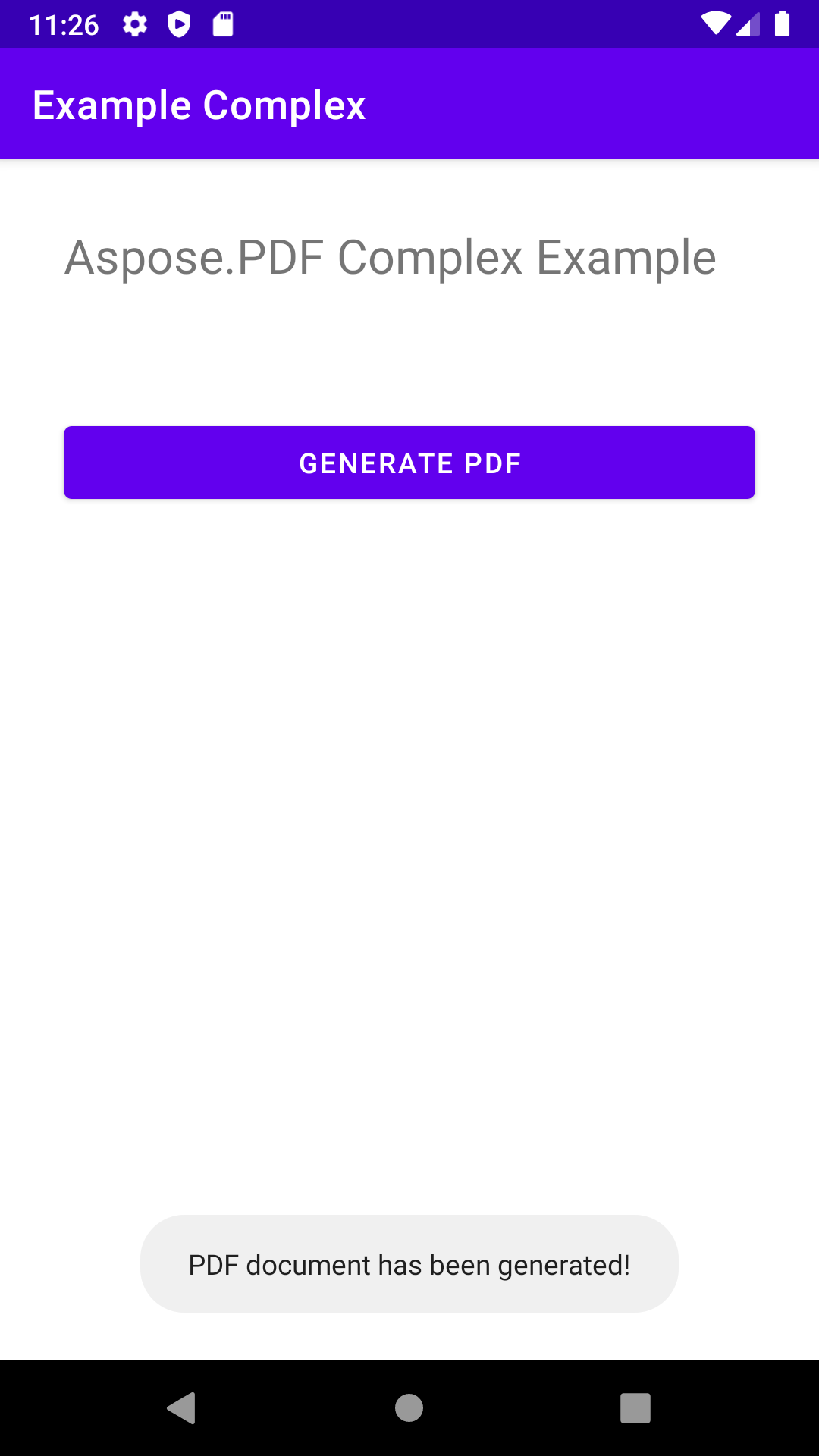 Complex Example of Aspose.PDF for Android via Java