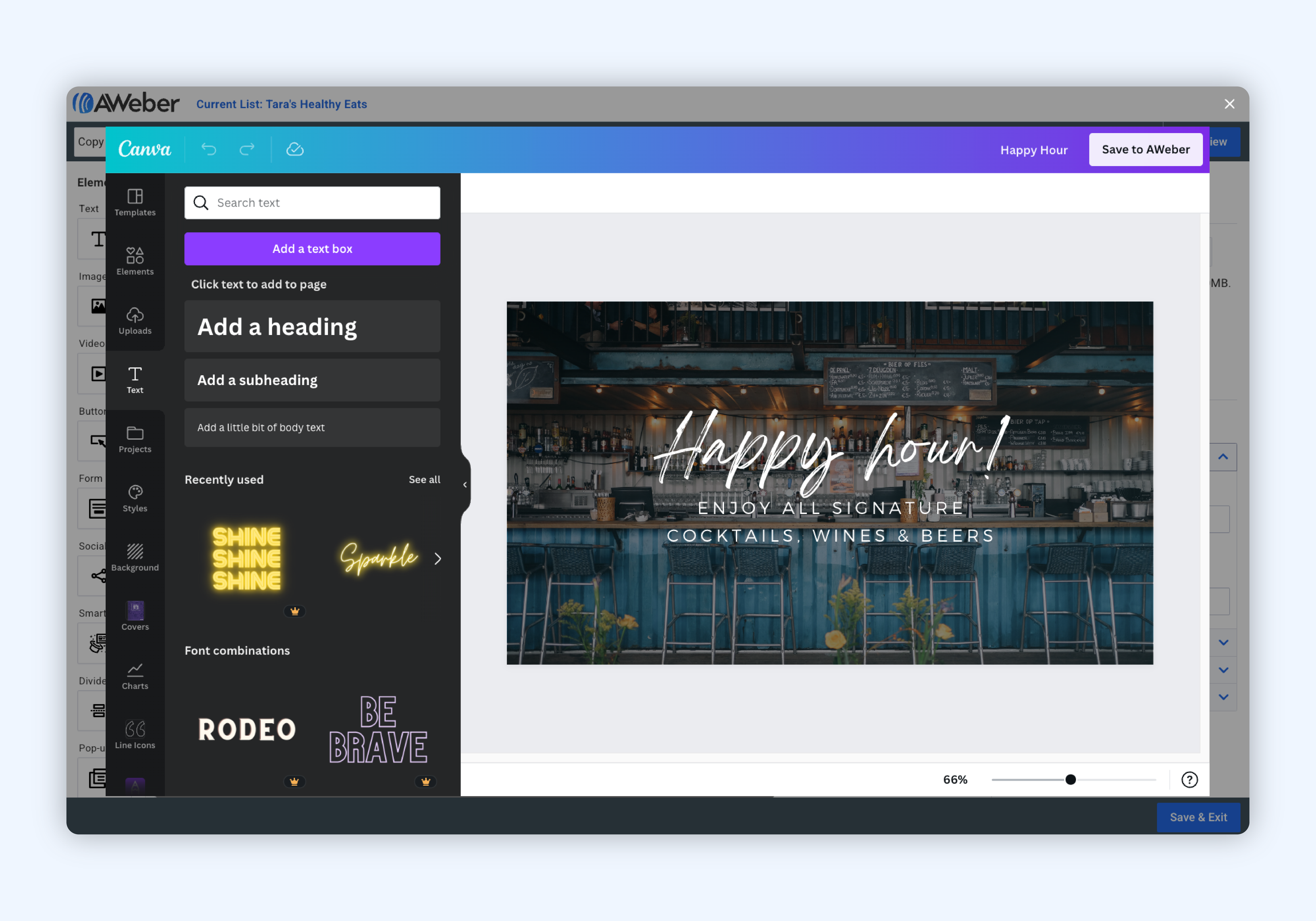 Canva in AWeber