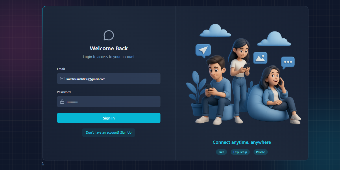 Login page desktop