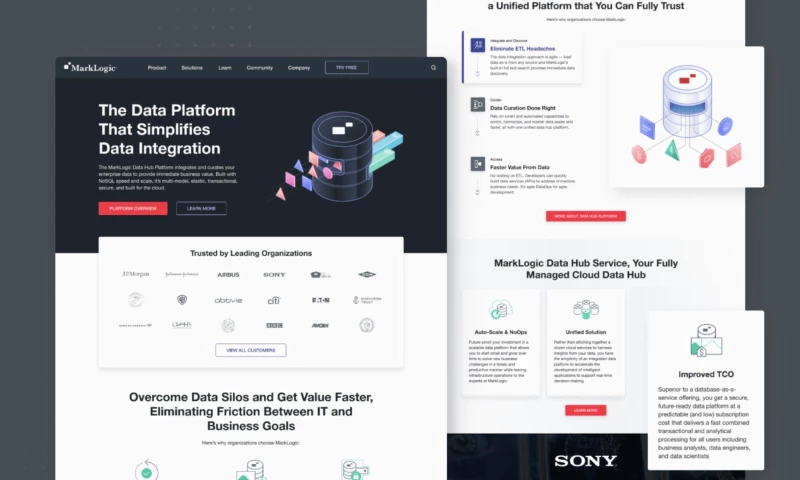 Ramotion - Marklogic - Marketing website re-design for a leading multi-model NoSQL database provider.
