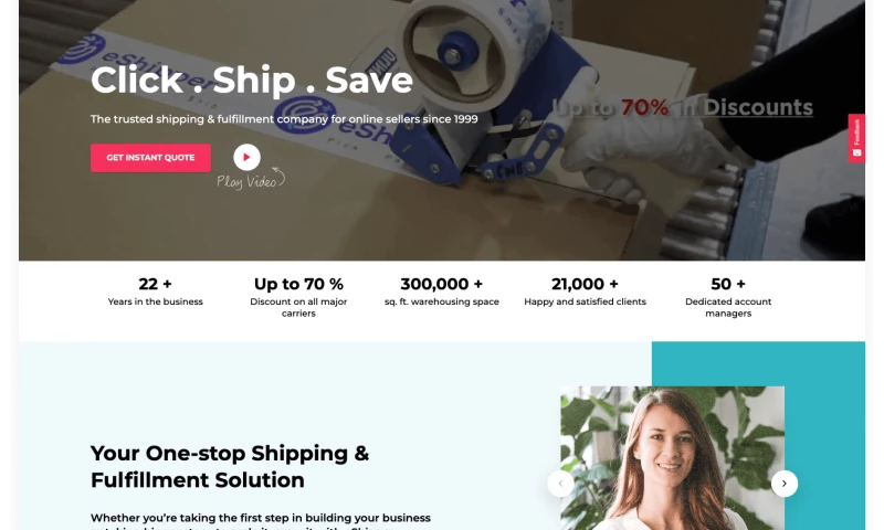 Unified Infotech - Website Re-design for a leading e-Shipping company