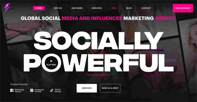 Socially Powerful homepage-screenshot