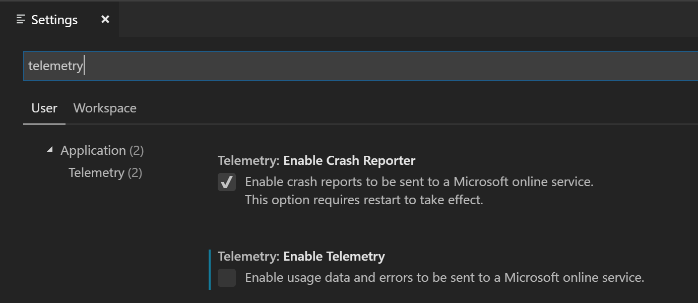 disable telemetry