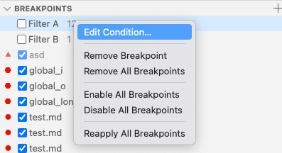 Edit Condition menu item