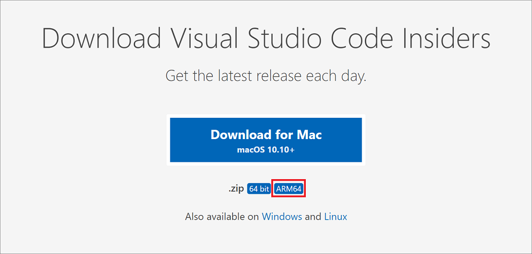 macOS ARM64 Insiders build