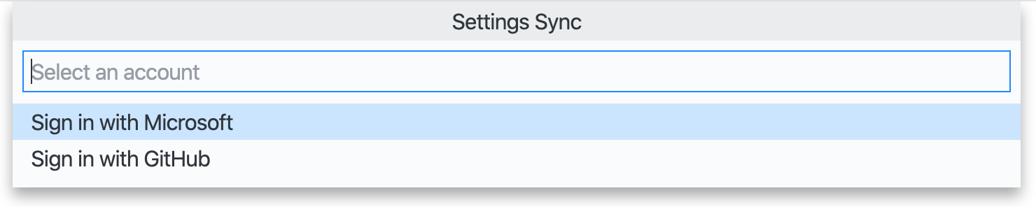 Settings Sync configure dialog