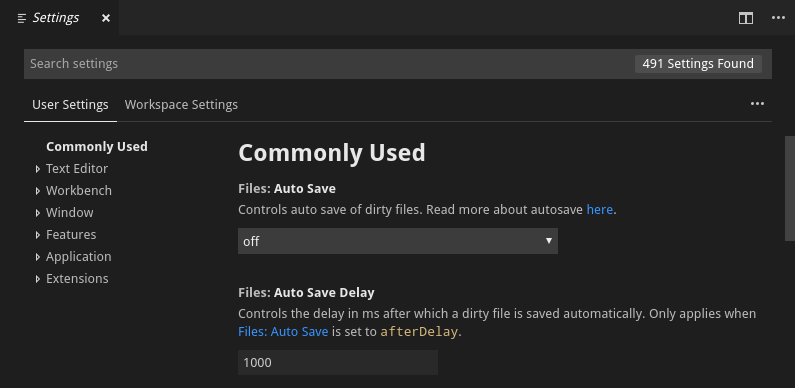 VS Code settings