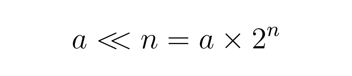 The arithmetic formula for the left shift operator