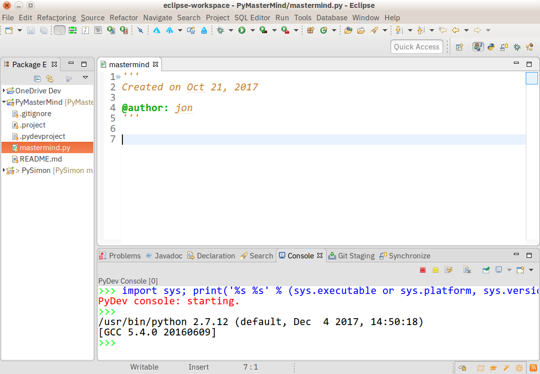 Eclipse with PyDev installed