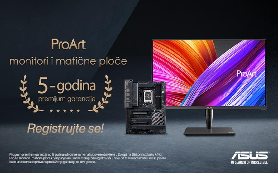 ProArt 5 godina garancije za monitore i matične ploče