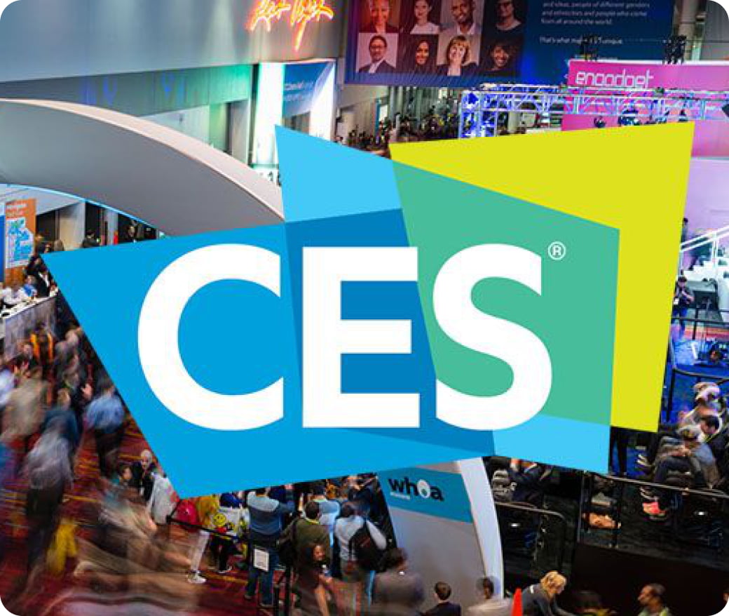CES logo over image of conference hall filled with attendees